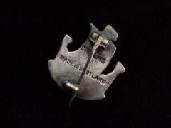 thumbnail of Reverse side of c1920 Viking Ship Brooch. Stamped "STERLING MADE IN SCOTLAND"