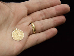 thumbnail of c1970 Gold Virgo Charm (on hand for scale)