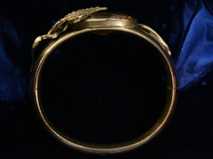 thumbnail of Side profile of c1910 Winged Serpent Bracelet (on black background)