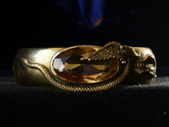 thumbnail of Front view of c1910 Winged Serpent Bracelet (on black background)