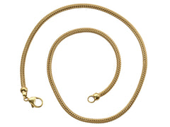 thumbnail of c1980 Woven 18K Yellow Gold Necklace Chain, shown spiraled on white background