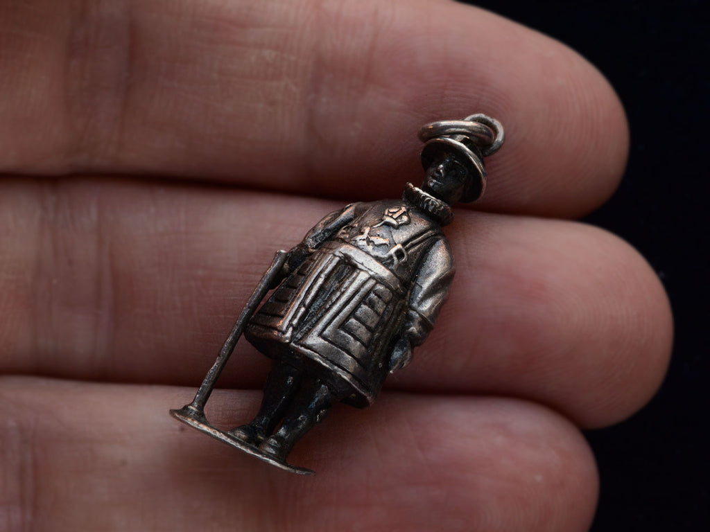 c1960 Silver Beefeater Charm (on hand for scale)