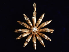thumbnail of 1900s Diamond Starburst Pendant/Brooch (on black background)