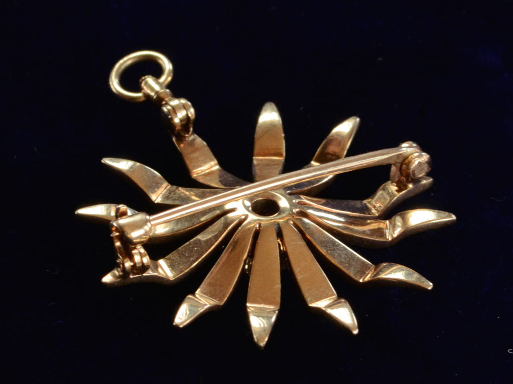 1900s Diamond Starburst Pendant/Brooch (side view)