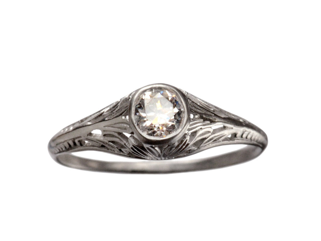 1920s Deco 0.26ct Diamond Ring (on white background)