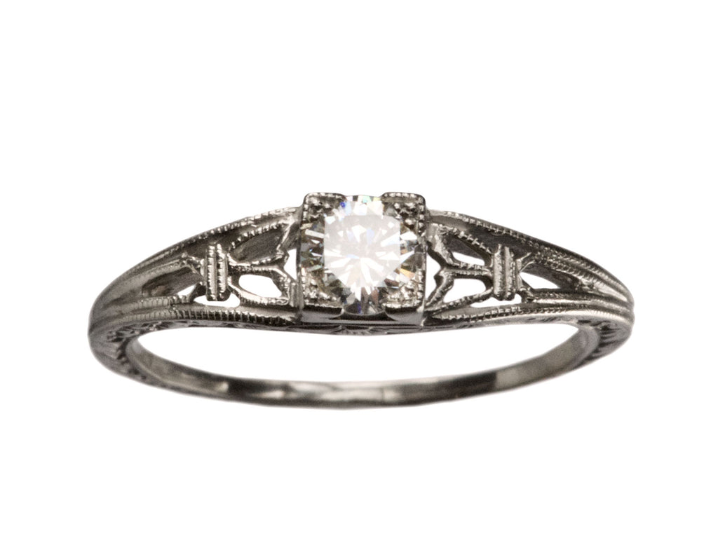1930s 0.28ct Filigree Ring (on white background)