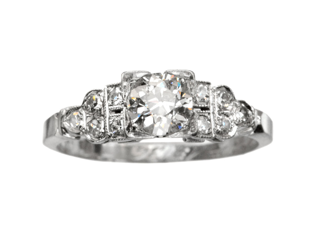 1936 Deco 0.28ct Engagement Ring (on white background)