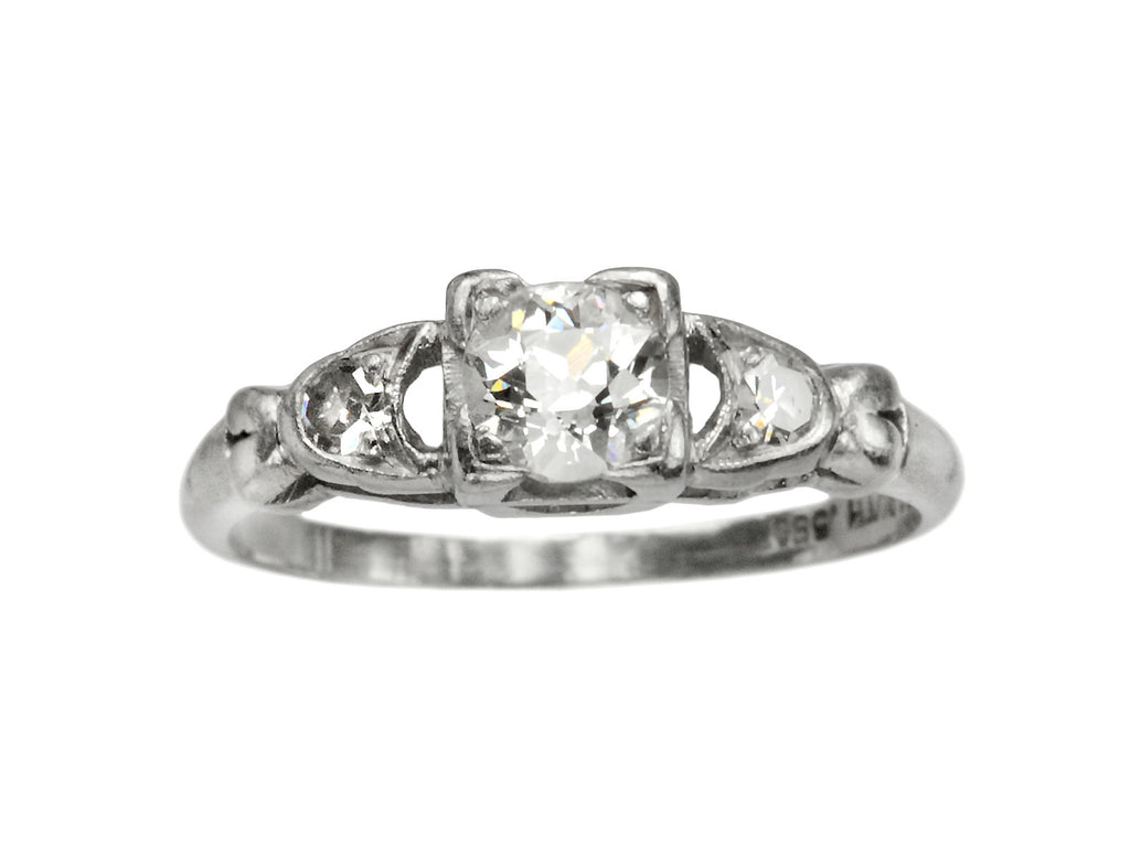 1930s Art Deco 0.30ct Diamond Ring (on white background)