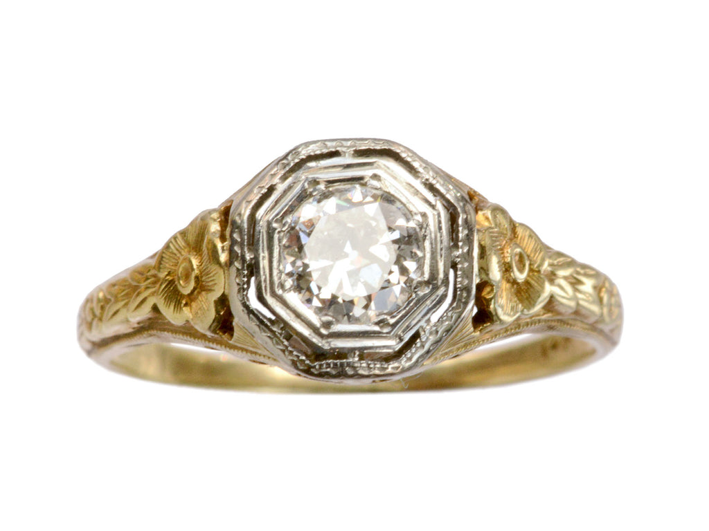 1920s 0.33ct Filigree Ring (on white background)