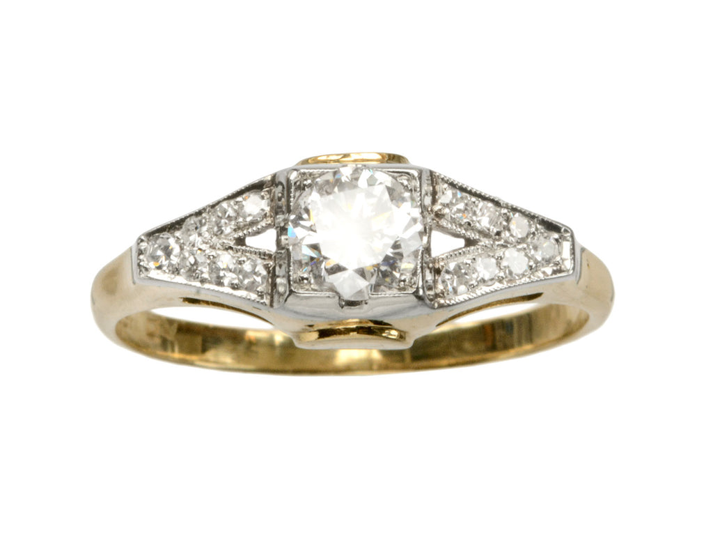 1930s Deco 0.35ct Diamond Ring (on white background)