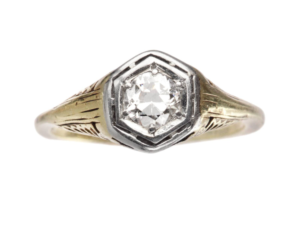 1920s 0.35ct Filigree Ring (on white background)