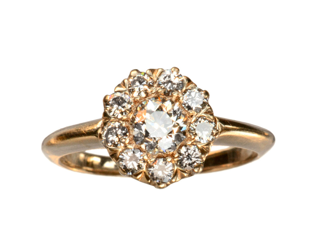 Vintage Diamond Cluster Ring (on white background)