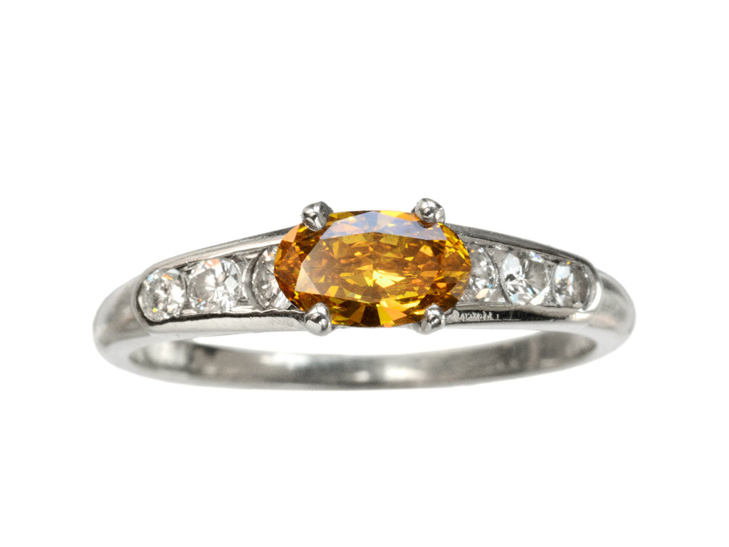 1960s Orange Diamond Ring (on white background)
