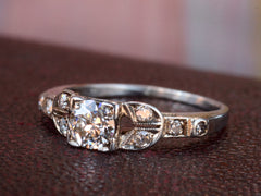 1930s Art Deco 0.42ct Old European Cut Diamond Engagement Ring