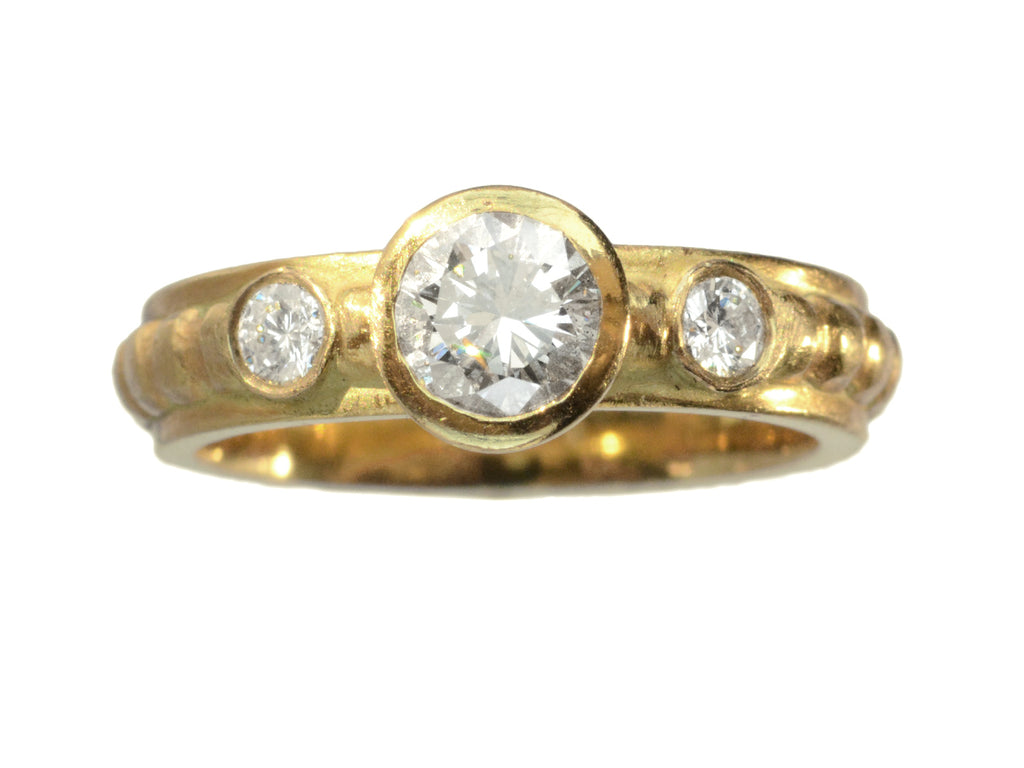 c1980 22K Engagement Ring (on white background)
