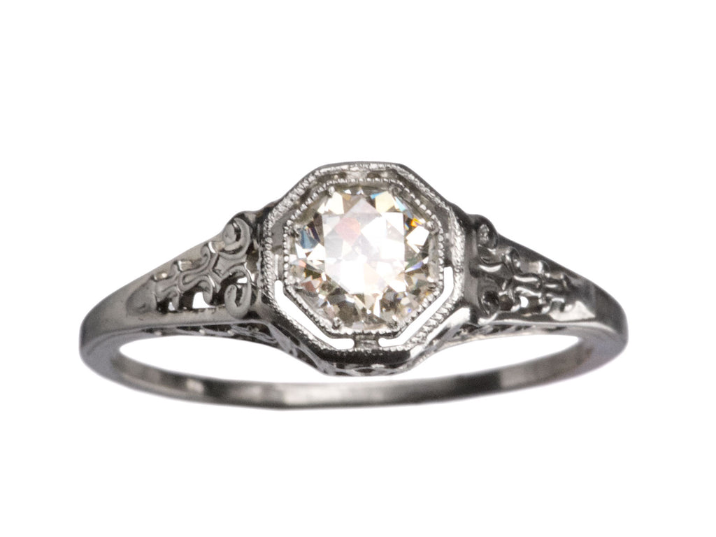 1920s 0.50ct Filigree Ring (on white background)