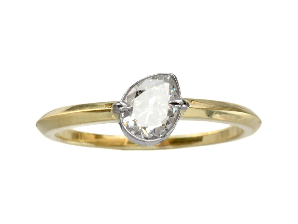 EB Tilted 0.51ct Pear Ring (on white background)