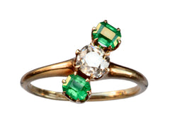 thumbnail of 1900s Diamond and Emerald Ring (on white background)