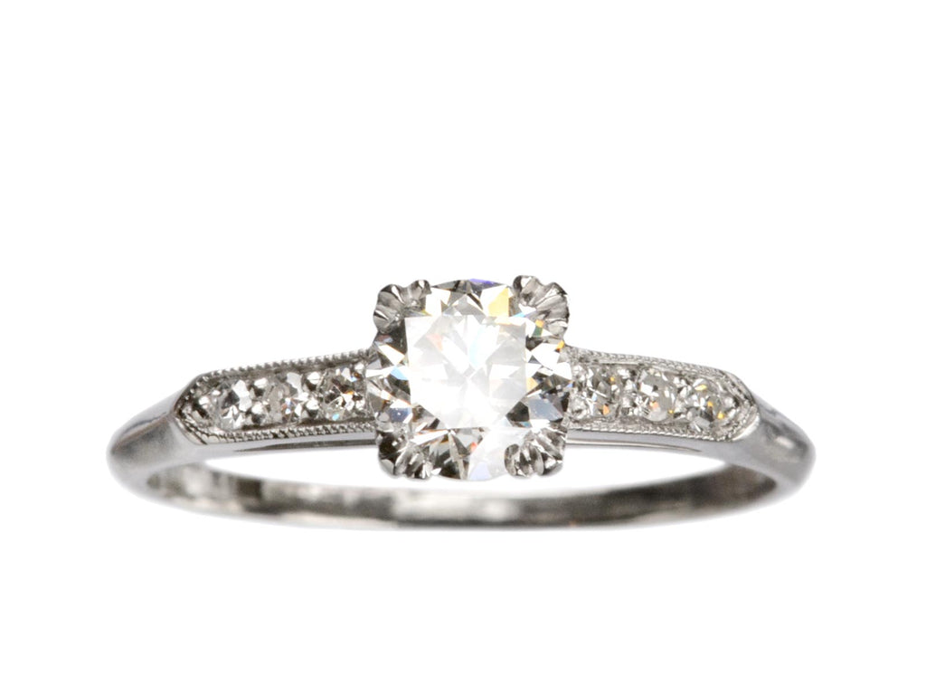 1930s Art Deco 0.60ct Engagement Ring (on white background)