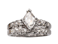 1960s Rhombic Diamond Engagement Ring Set