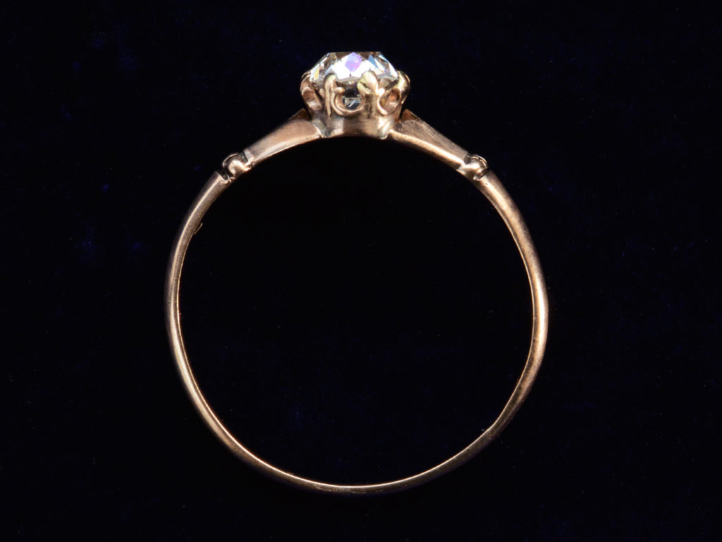 c1880 0.71ct Old Mine Ring (profile view)