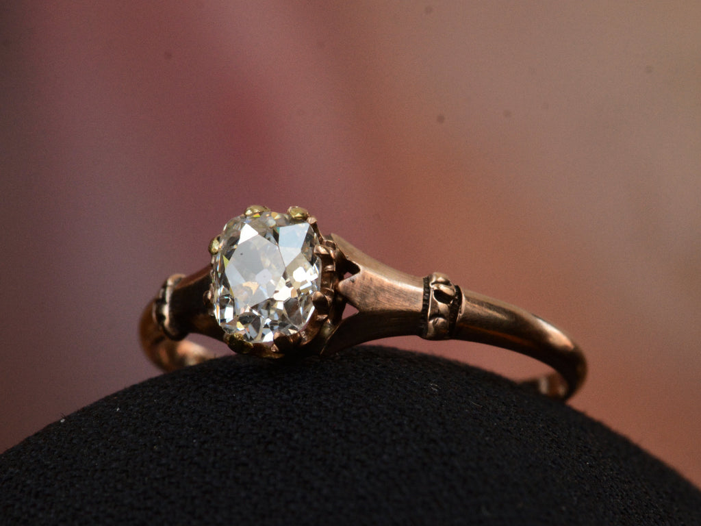c1880 0.71ct Old Mine Ring (side view)