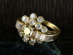 c1980 Greenish Diamond Ring