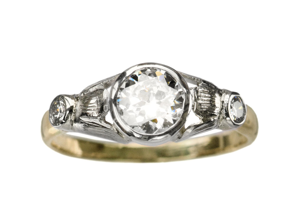 c1930 Art Deco 0.81ct Ring (on white background)