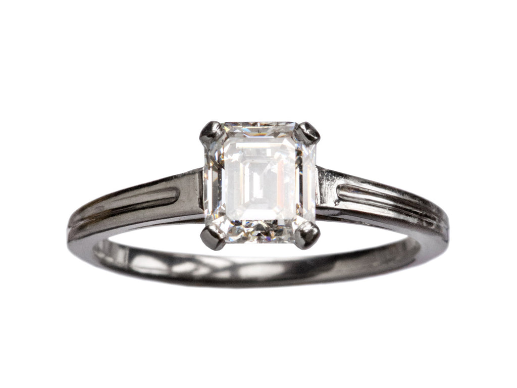 1940s Tiffany 0.88ct Emerald Cut (on white background)