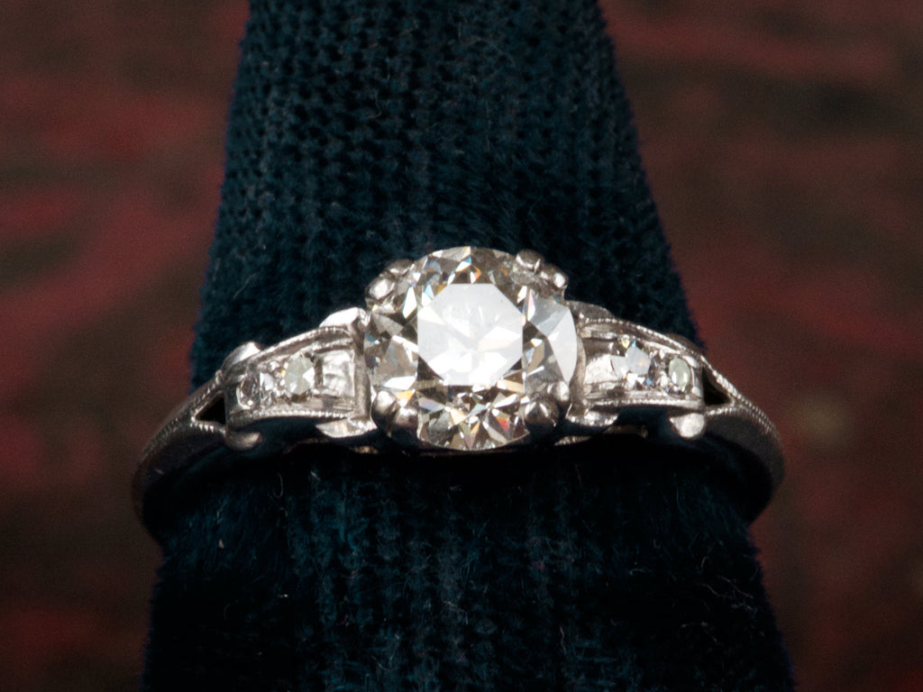 1930s Art Deco 0.92ct European Cut Diamond Engagement Ring