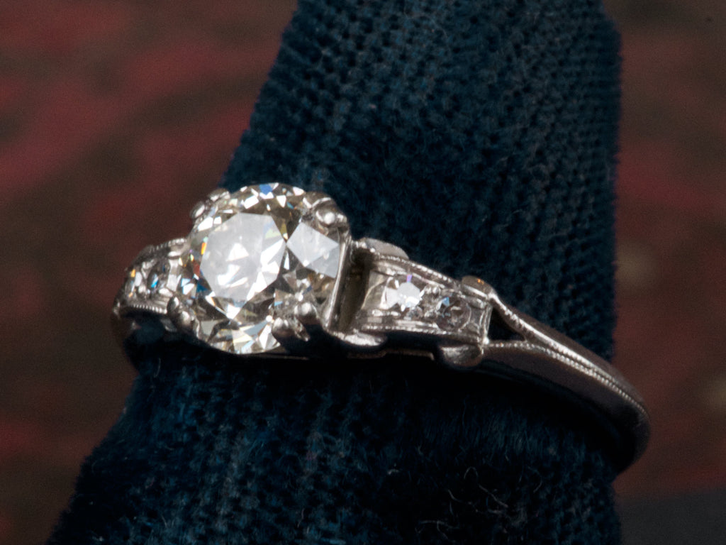 1930s Art Deco 0.92ct European Cut Diamond Engagement Ring