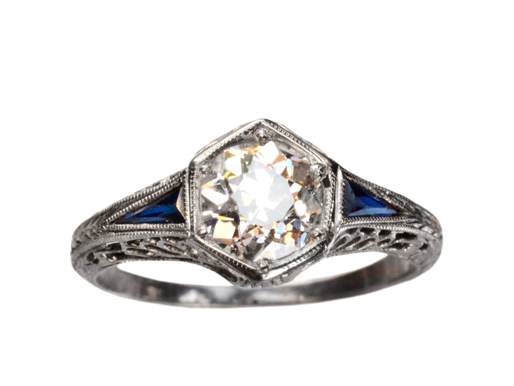1920s Art Deco 0.95ct Ring (on white background)