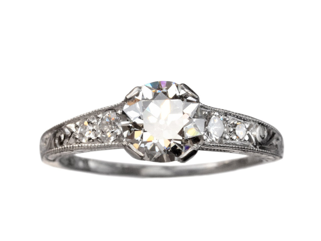 1920s 1.07ct Diamond Ring (on white background)