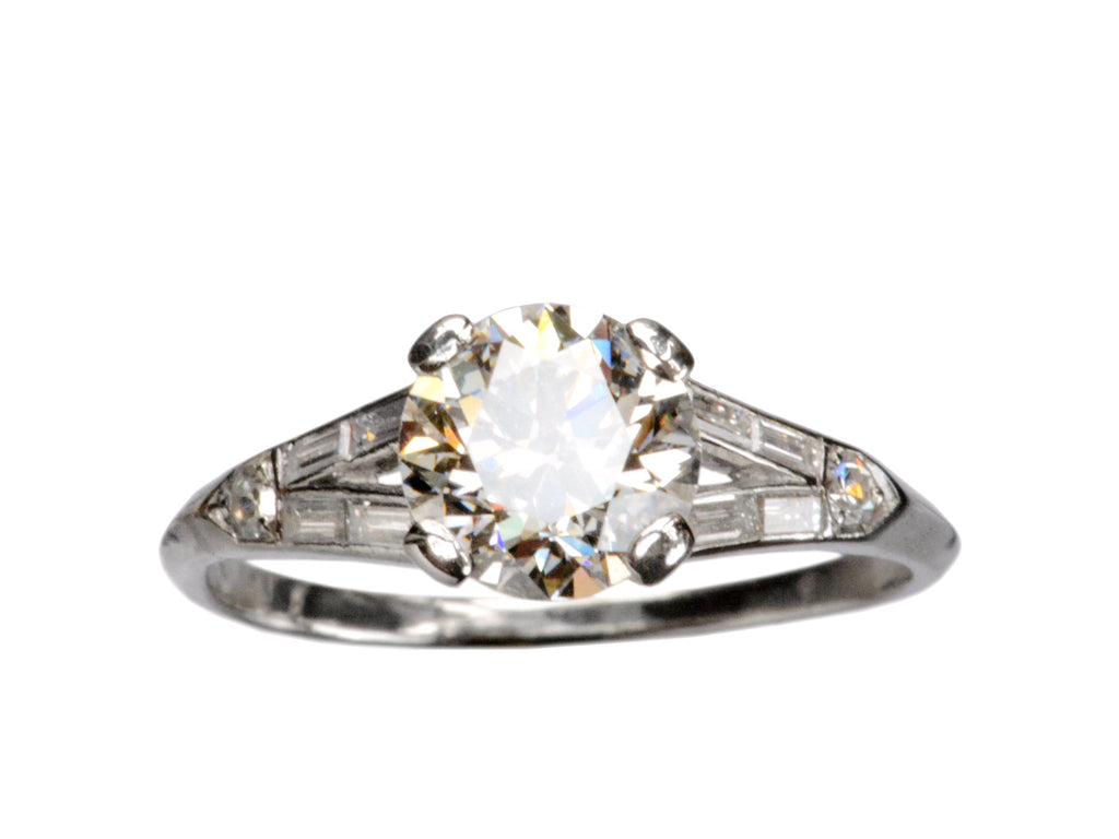 1930s 1.12ct Diamond Ring (on white background)