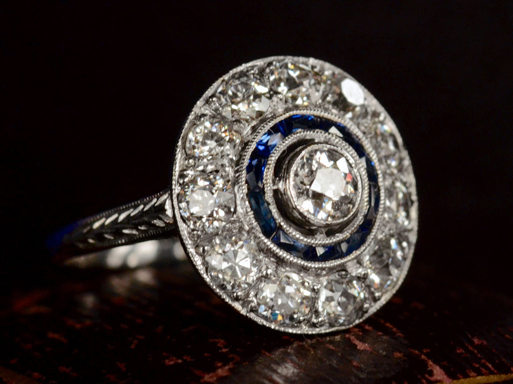 1920s Deco Cluster Ring (side view)