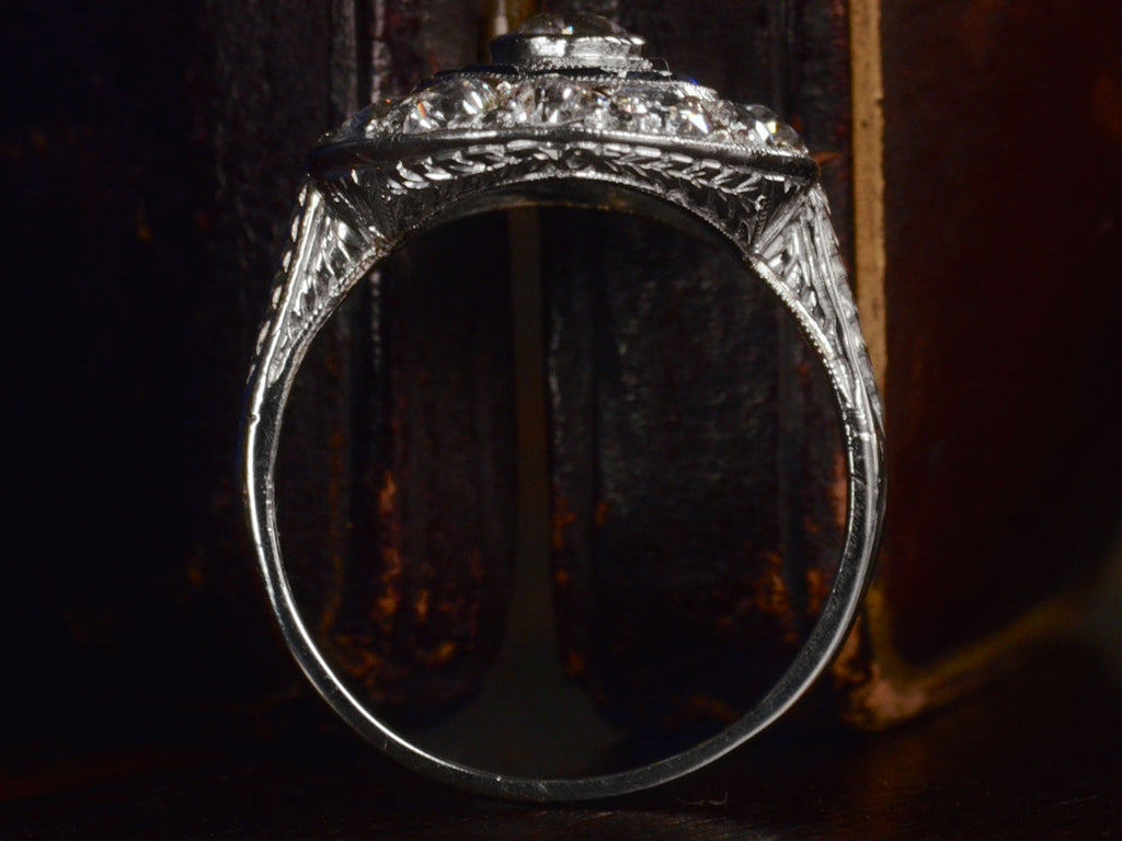 1920s Deco Cluster Ring (profile view)