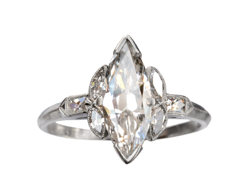 1920s Art Deco Marquise Ring (on white background)