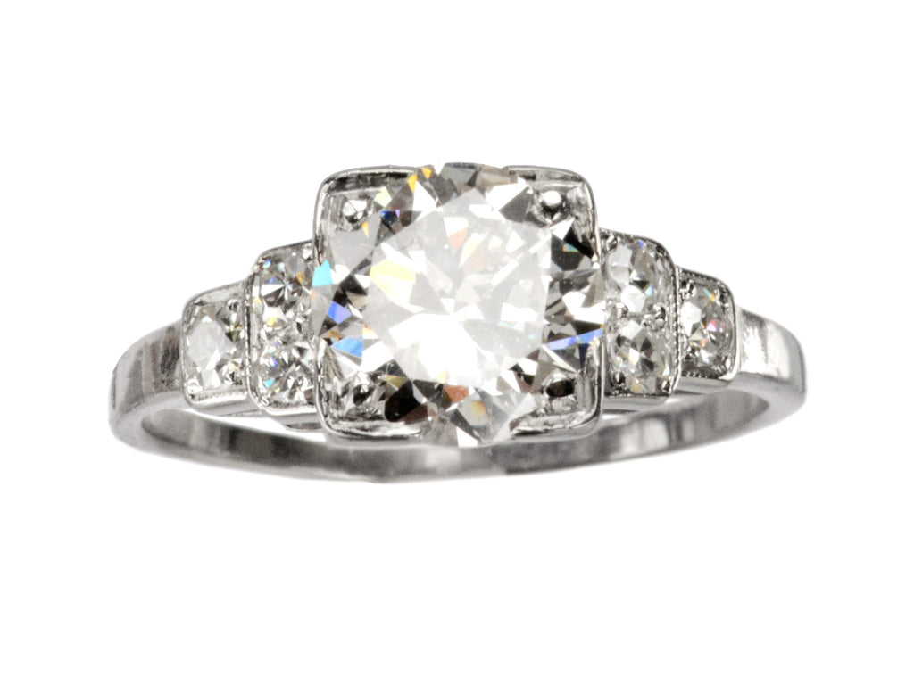 1930s Deco 1.40ct Diamond Ring (on white background)