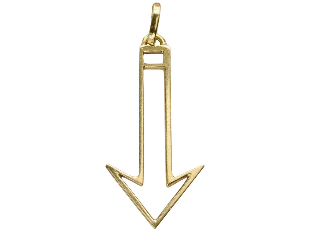 1980s Gold Arrow Pendant (on white background)