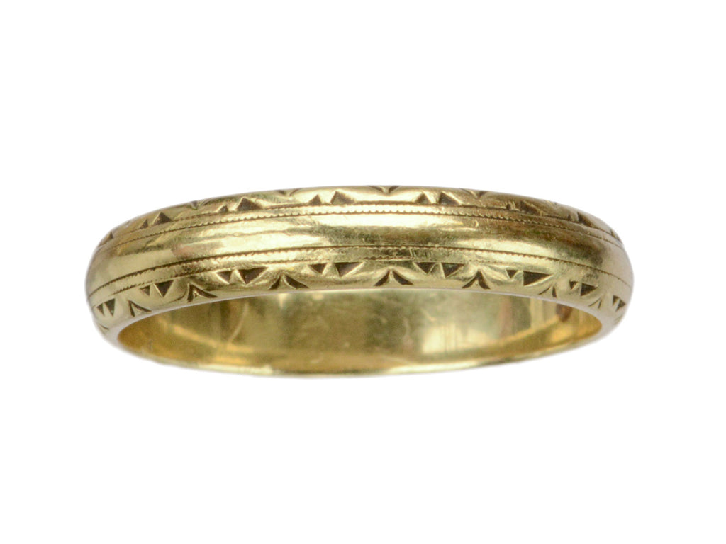 1940s Decorated Wedding Band (on white background)