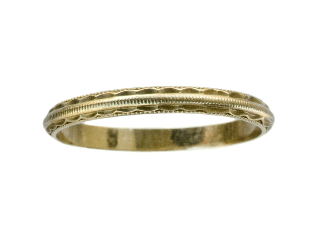 1940s Decorated 14K Band (on white background)