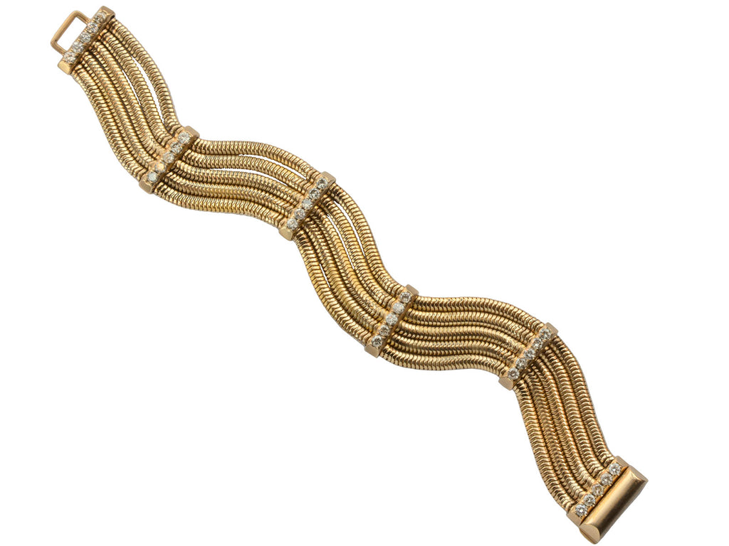 1940s Diamond & Gold Bracelet (on white background)