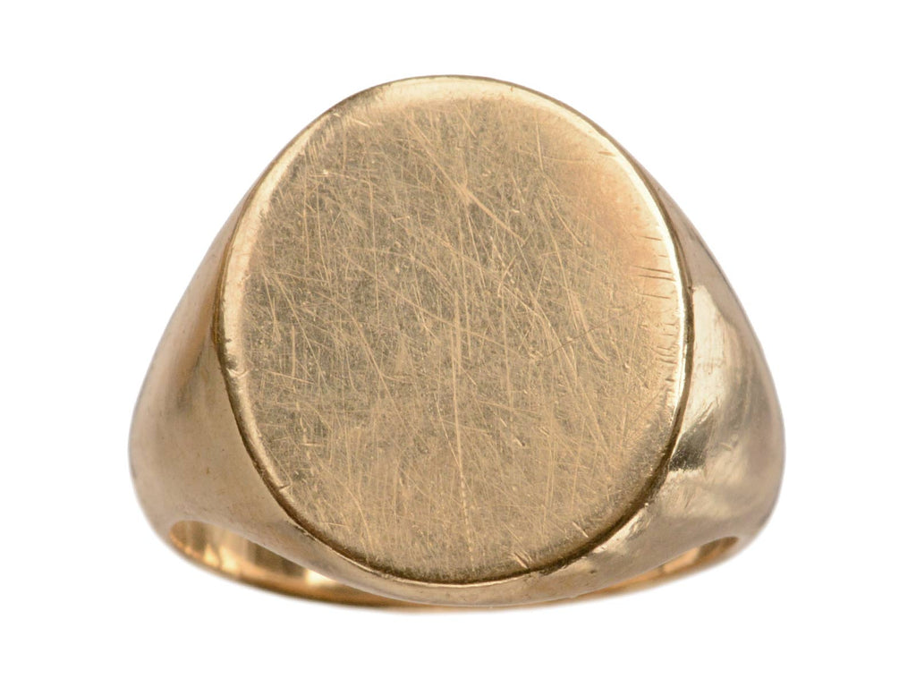 1940s Rose Gold Signet Ring (on white background)