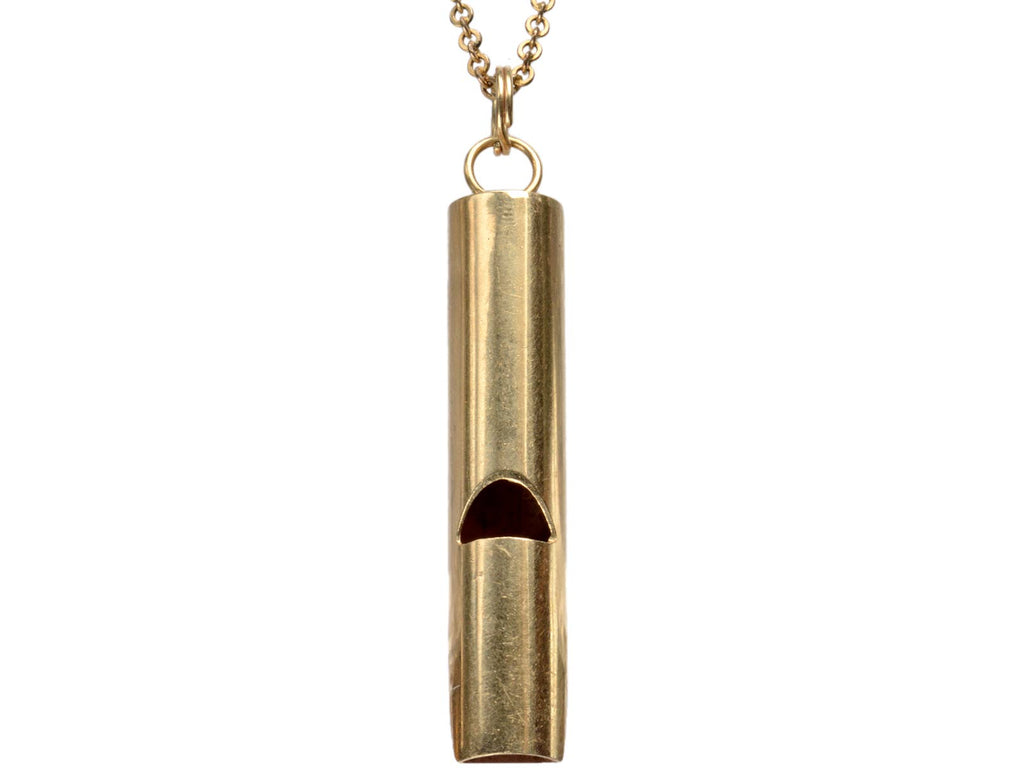 1950s Gold Whistle Necklace (on white background)