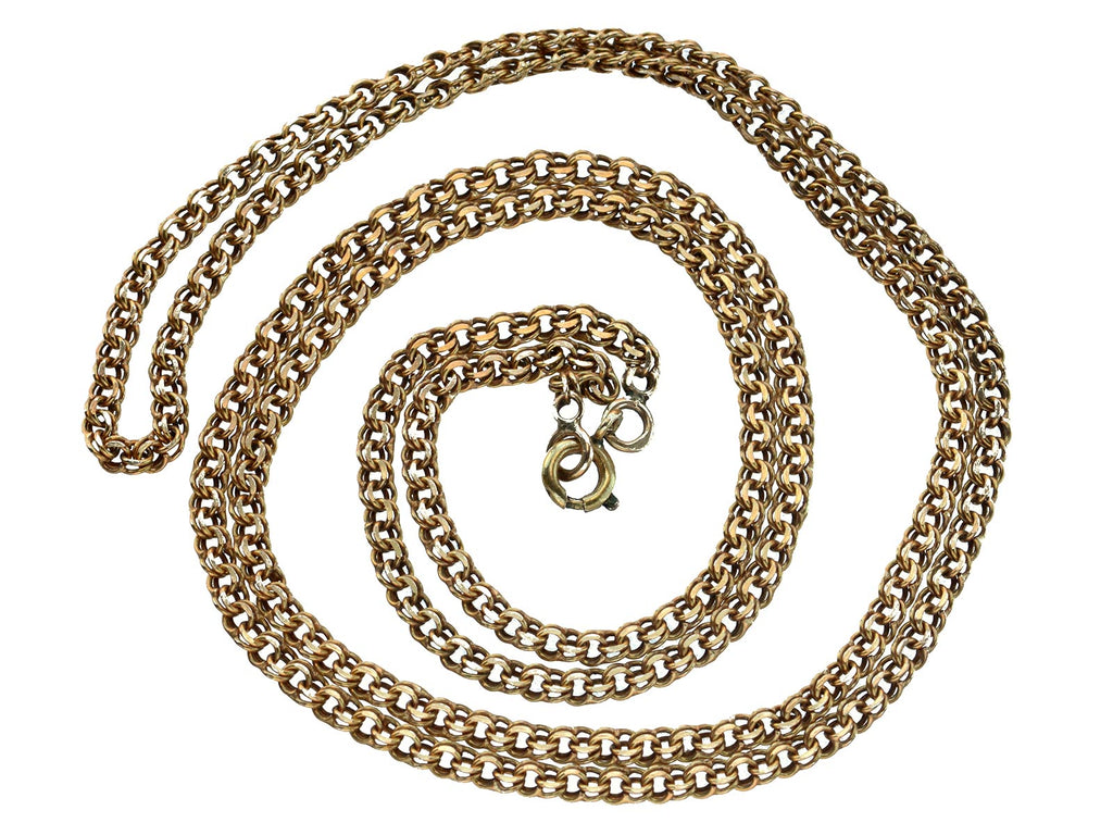 c1900 Antique Gold 27" Chain (on white background)