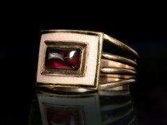 thumbnail of 1806 Garnet Mourning Ring (side view)