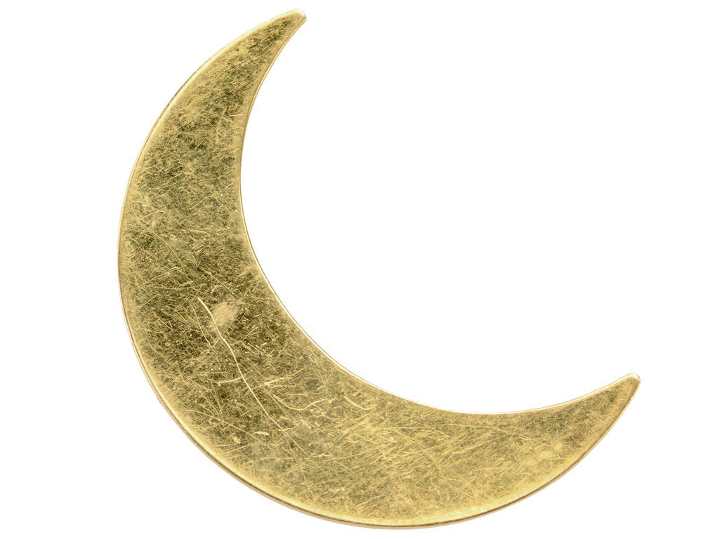 1980s Gold Crescent Brooch (on white background)