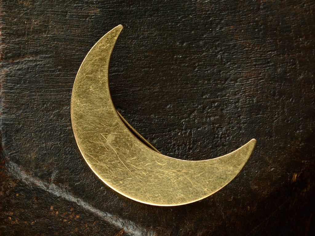1980s Gold Crescent Brooch