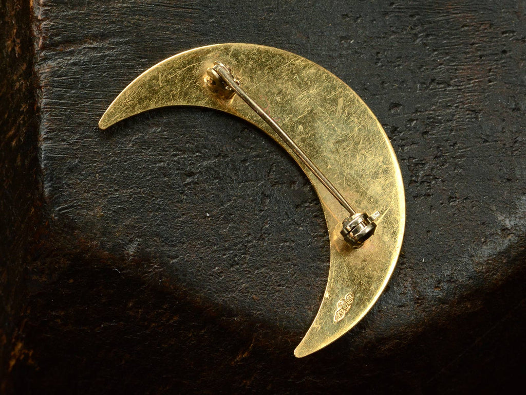 1980s Gold Crescent Brooch