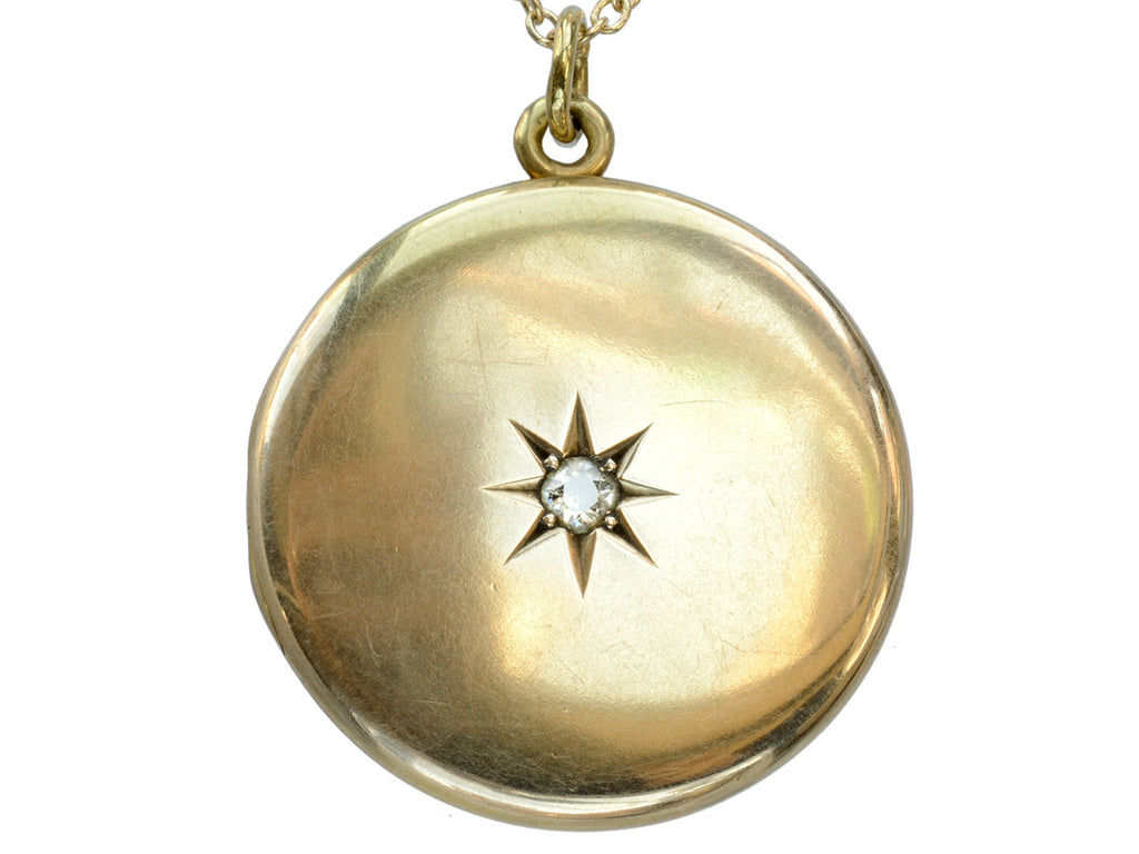 1908 Gold & Diamond Locket (on white background)